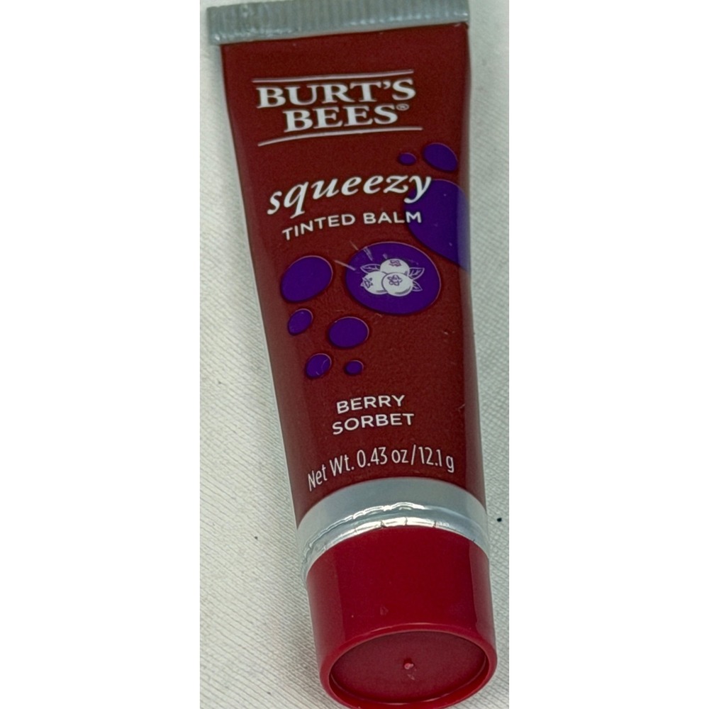 Burt's Bees Squeezy Tinted Balm Berry Sorbet 0.43oz Natural Lip Moisturizer Glos